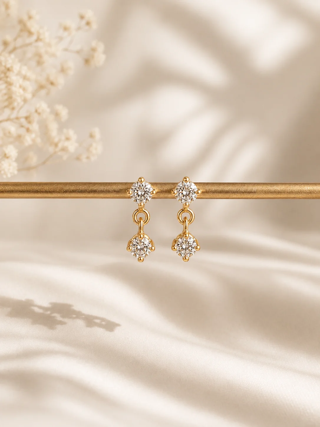 Gold earring detail