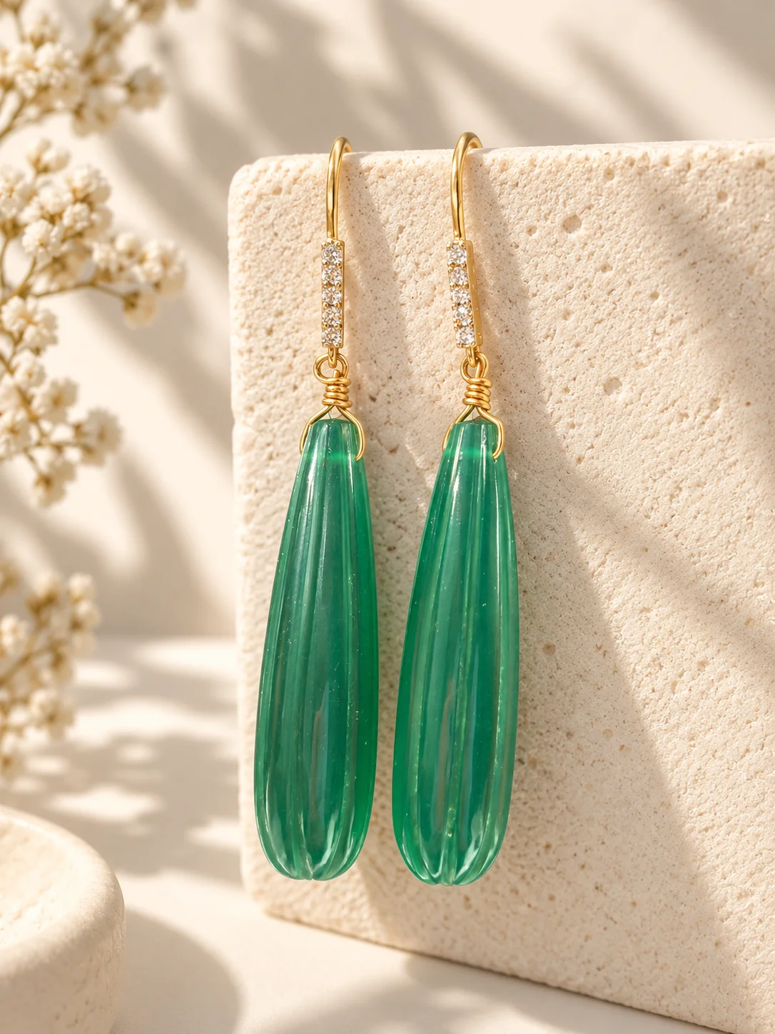 Big Green Emerald Earrings